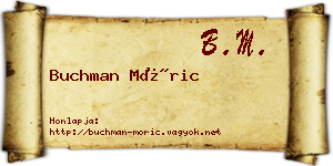 Buchman Móric névjegykártya